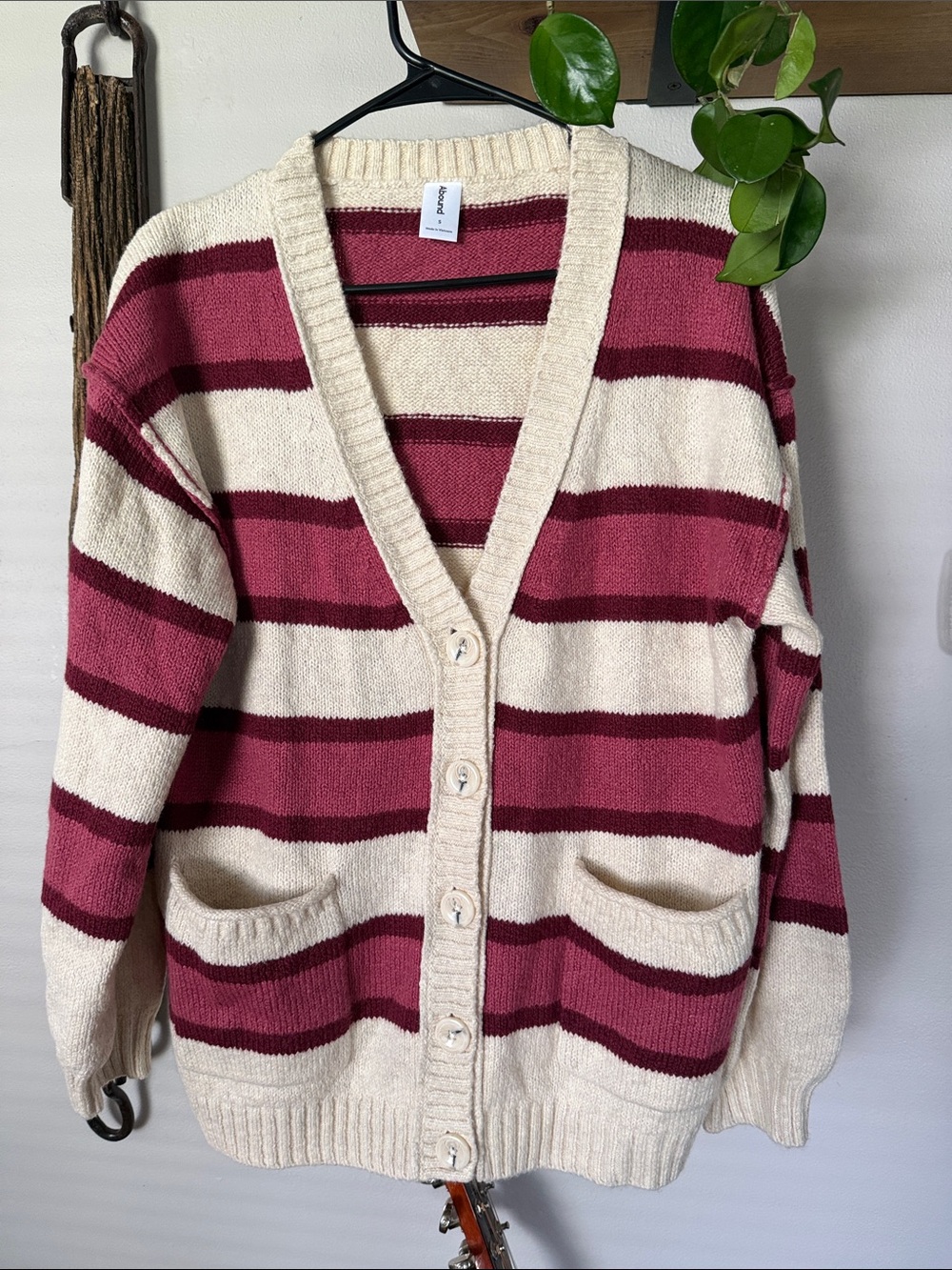 Abound striped button cardigan size small NWOT